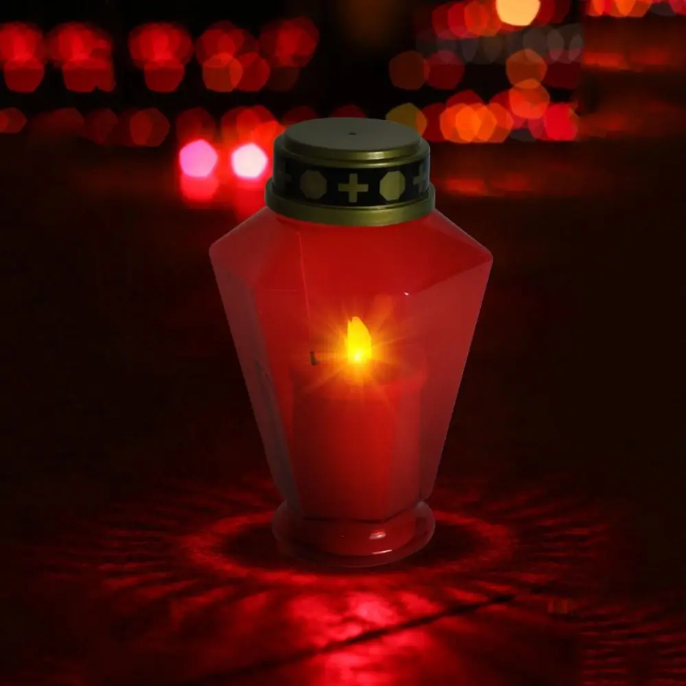 Tribute Solar Powered Memorial Grave Light AA Battery Powered Plastic Eternal Lamp Flameless Warm LED Glow DIY Assembly Kit Yard