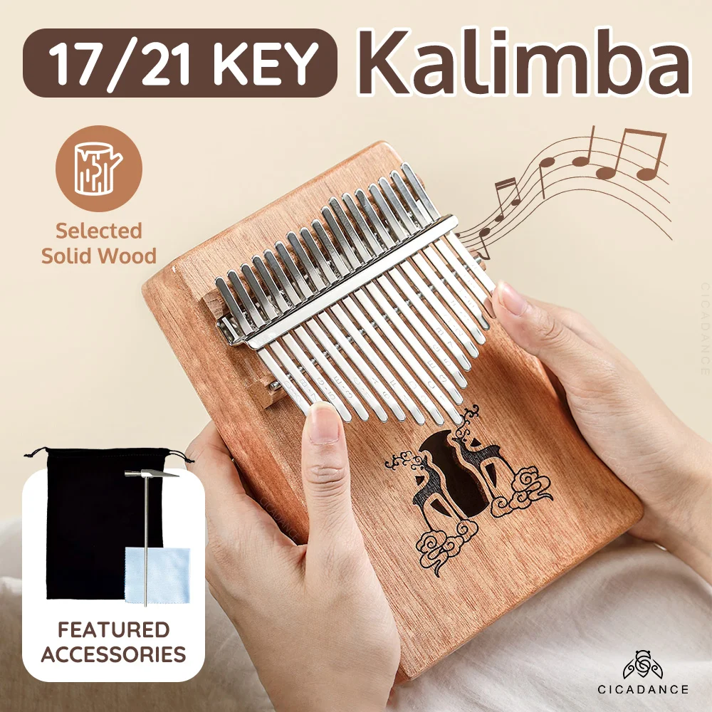 Kalimba 17 Keys Thumb Piano Hollow Type Calimba 21 Key Musical Instrument With Learning Book Storage Bag Gifts For Beginner Kids