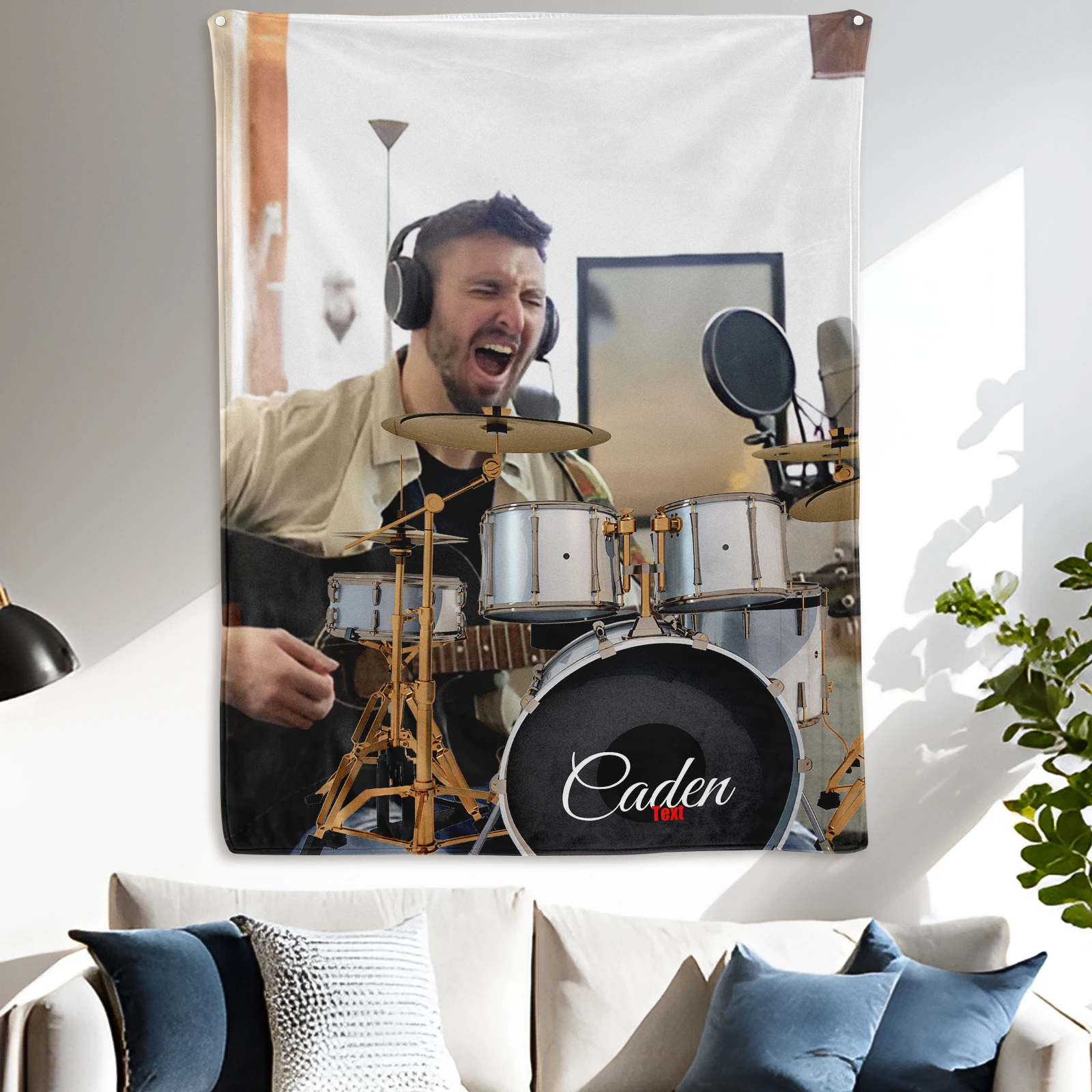 

Custom Drum Set Blanket For Music Enthusiasts Unique Home Decor Piece Inspired By Percussion Instrument Design Cozy Gift