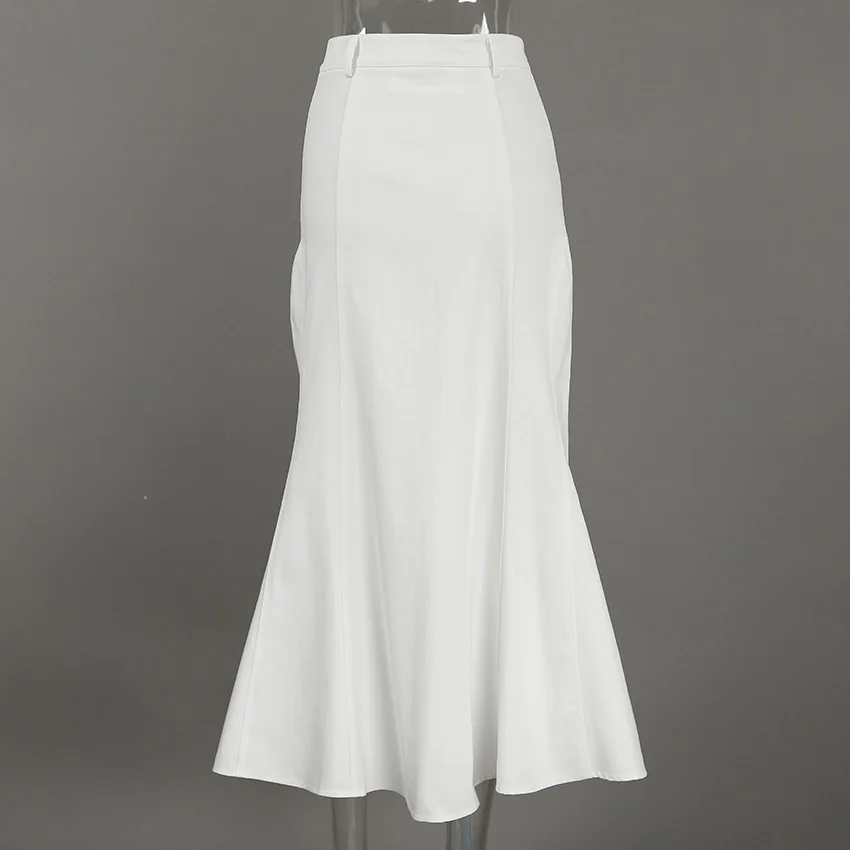 Temperament Elegant White Skirt Mujer Faldas Vintage Maxi Skirts Women Party Wear Vestido De Festa Fashion Clothes Long Skirts
