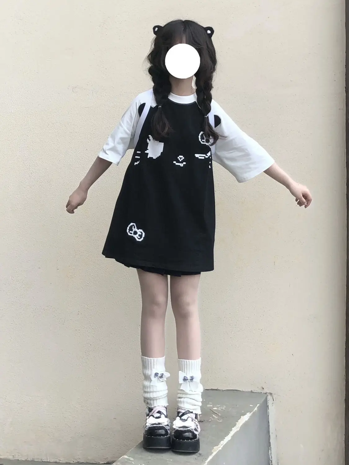 تي شيرتات قصيرة الأكمام للسيدات كورية مستوحاة من القطن مريح وفضفاض مناسب كبير الحجم عصري جمالي برقبة دائرية ملابس غير رسمية للشارع