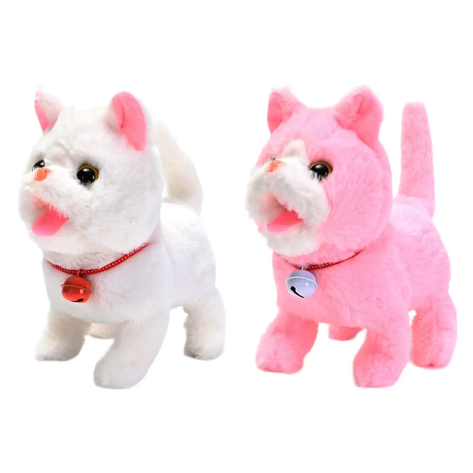 전기 플러시 장난감 고양이 만화 꼬리 흔드는 새끼 고양이 장난감 울음소리 전자 고양이 어린이 유아용 장난감 생일 선물 파티 기념품