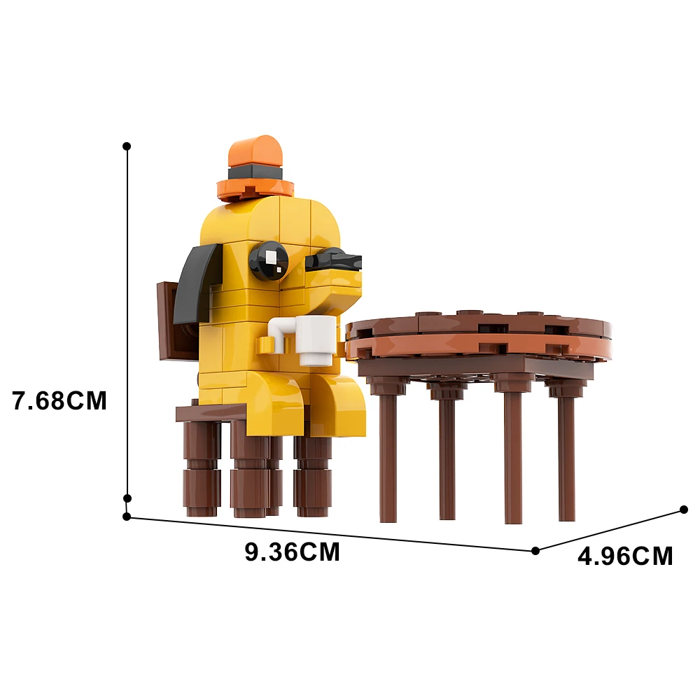 MOC Anime Cartoon Fire Meme This is Fine Dog Building Block Kit Dog  Vignette Hound Animal Brick Model Toy for Children Gifts