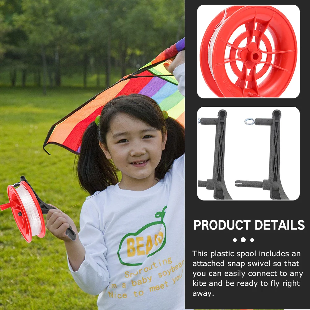 3Pcs Kite Reel Plastic Spool Snap Swivel Easy Use Outdoor Flying Accessories 100m Line Winder Kite Sports Tool