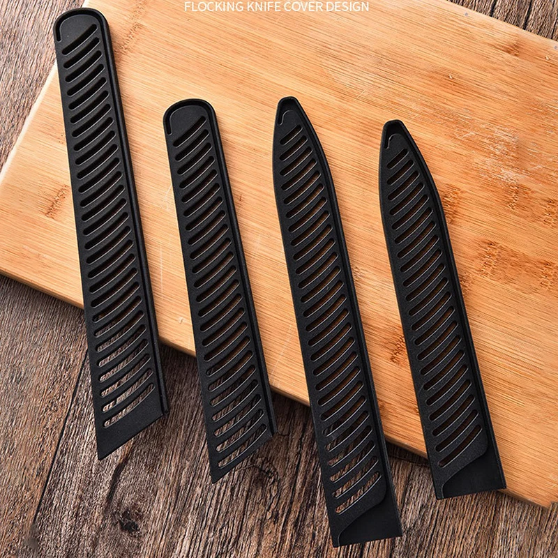 Knife Sheath Black Plastic Knife Covers Hollow Knife Blade Protector Cover Edge Guards Case Kitchen Accessories