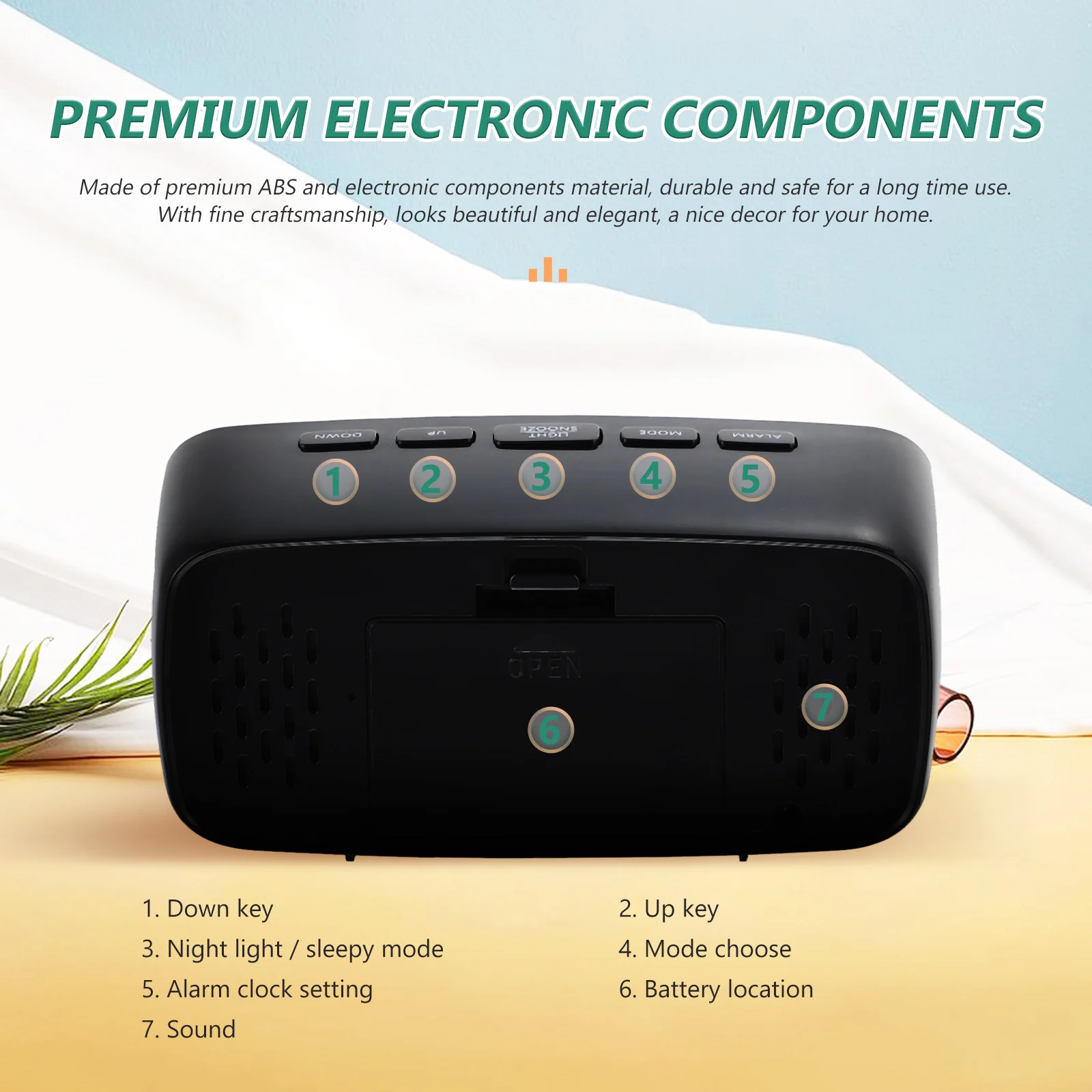 

Digital Clock Large Display Alarm Time Table Bedside Electronic Clock For Home Electronic Clocks Office Bedroom Decor