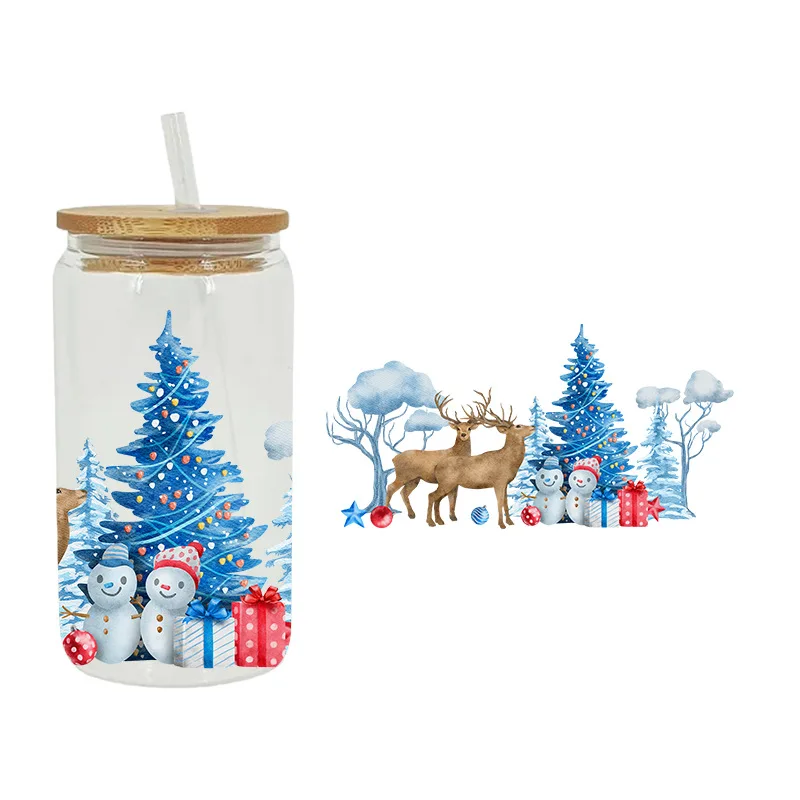 

New Christmas thermal transfer mug with crystal logo pattern 23cmX11cm spot wholesale