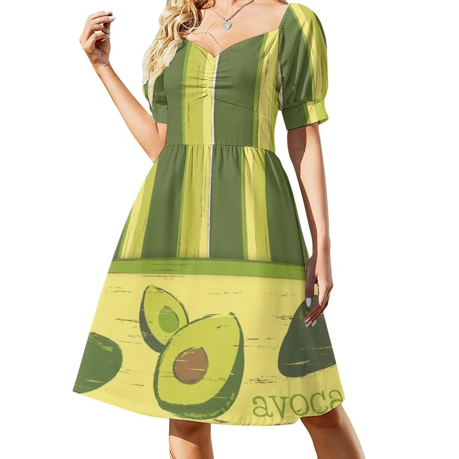 

Avocados - retro kitsch Short-Sleeved Dress Party dresses women long dresses