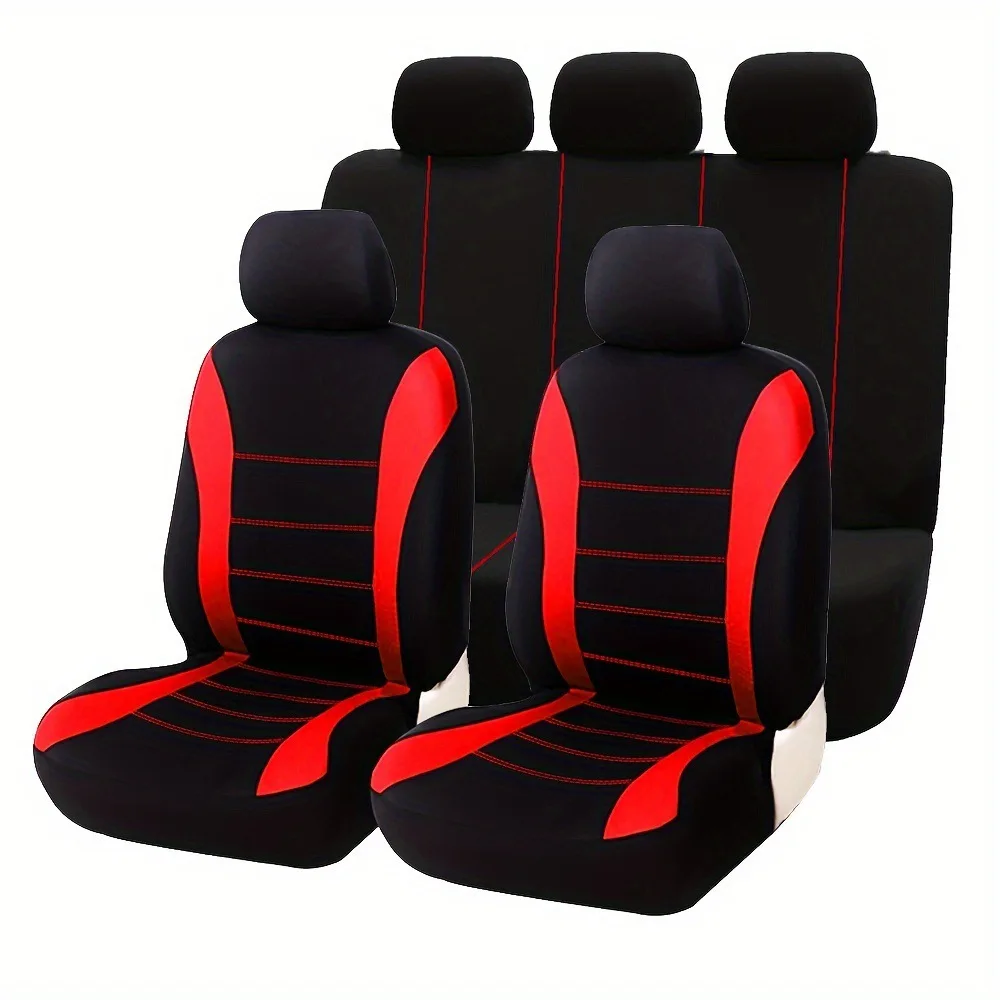 Universal 7 Colors Car New 5 Seats Cover Auto Car Seat Covers Ployester Cushion Full Set Front Rear For Sedans Seat Covers AT MT