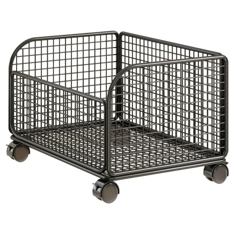B23B For Small Space Storage Solution:Under Desk Mobile Mesh Rolling File Organizer Cart With Locking Casters