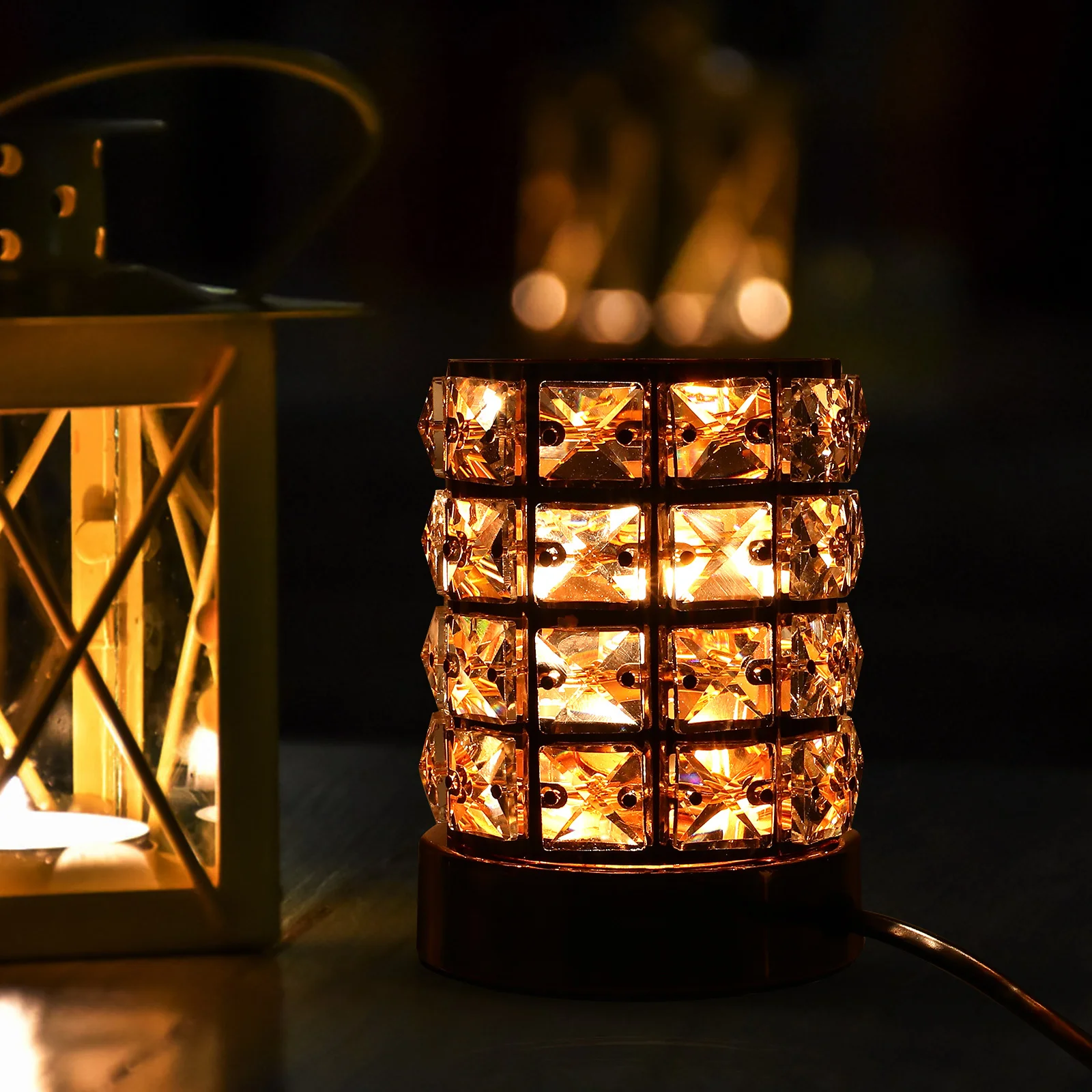

Crystal Cylinder Wax Melt Warmer Wax Burner Fragrance Warmer Plug Aromatherapy Furnace Romantic Aroma Burner