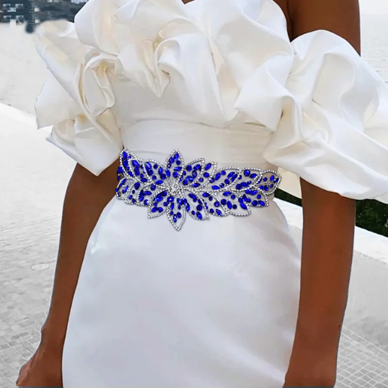 Hollow Diamond Flower Belt Bridal Wedding Dress Belt Versatile Dinner Party Slim Waist Accessories Women Waistband Waist Cover