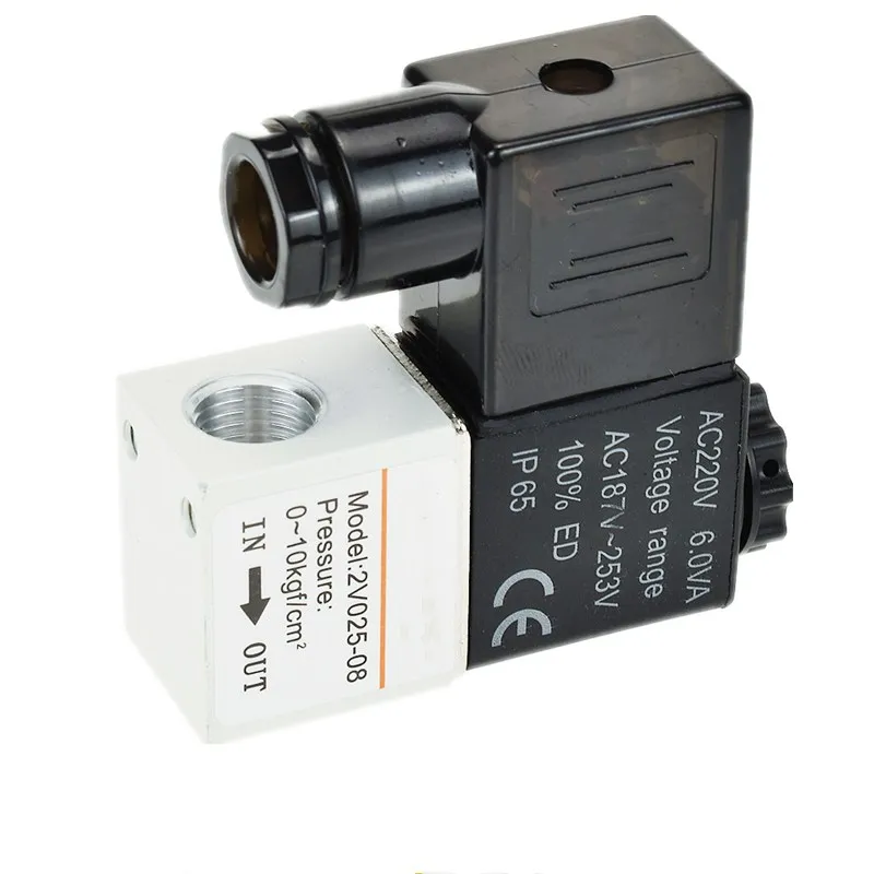 12V 24V 220V Pneumatic Electric Solenoid Valve 2 Position 2 Port Normally Closed Air Magnetic Valve 6mm 8mm Hose Barb Connection