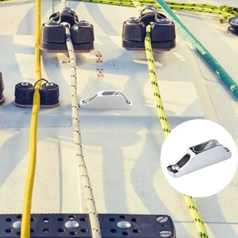 316 Stainless Steel Rope Cam Cleat Mirror Polish Durable Marine Stainless Steel Cleat Heavy Duty Boat Mooring Cleat Boat view 5