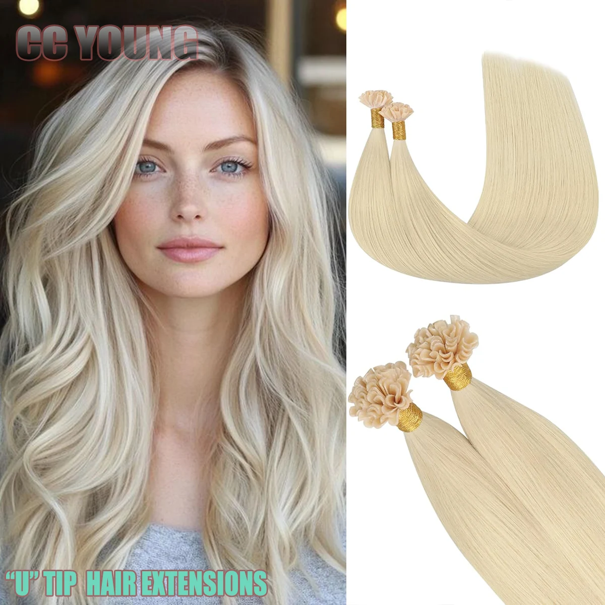 

Наращивание человеческих волос с U-образным кончиком, горячая расческа, Италия, кератиновое наращивание волос с кончиками ногтей для женщин, добавление объема и длины волос, 50 прядей