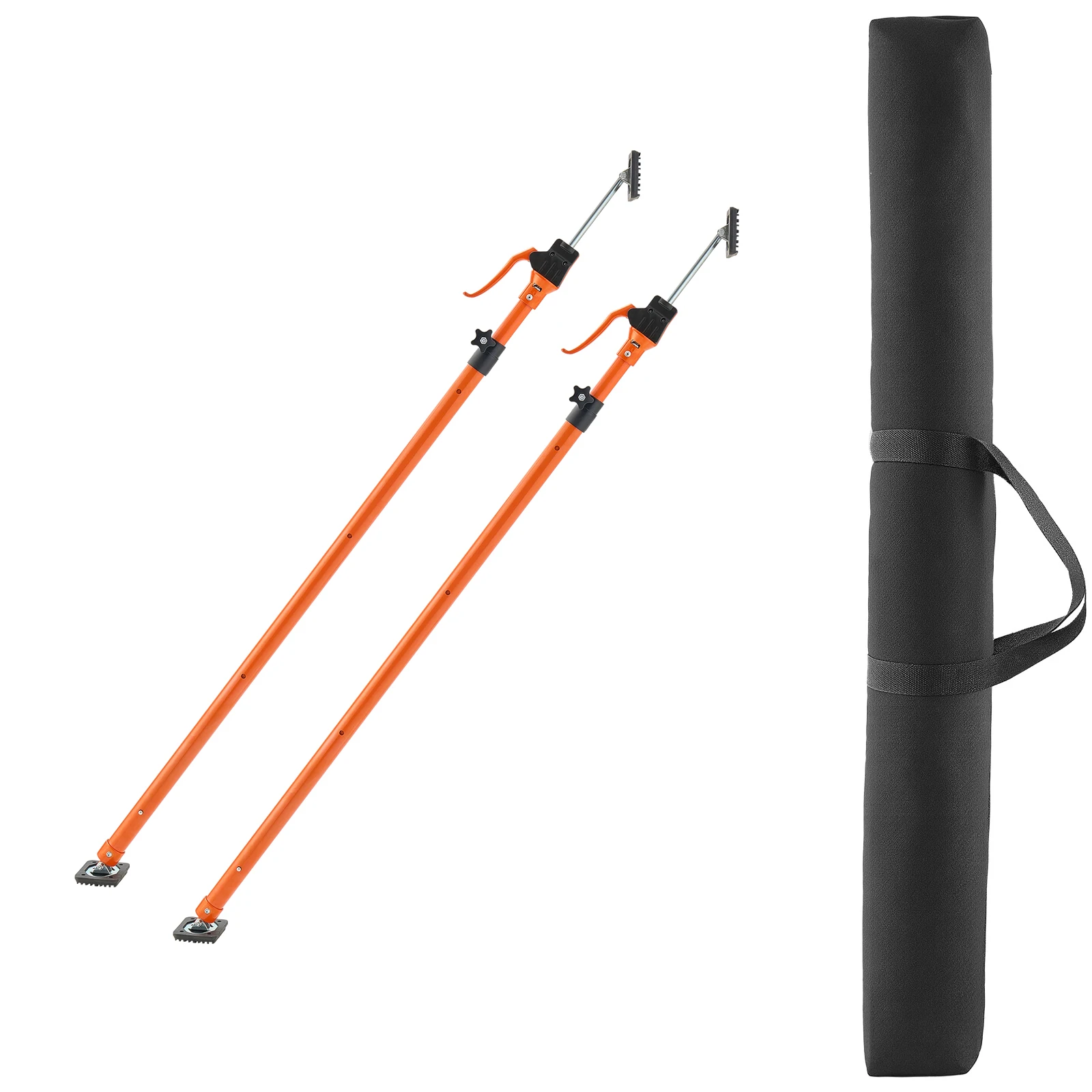 SucceBuy 2/4 Pack Cabinet Jack Support Pole 49-114in Steel Telescopic Support Rod Adjustable 3rd System for Lifting Drywall