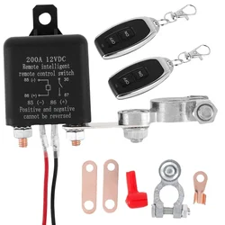 12V Remote Control Battery Disconnect Battery Switch Relay Cut Off Isolator Switch Anti-Theft with Dual Remote Control Switch