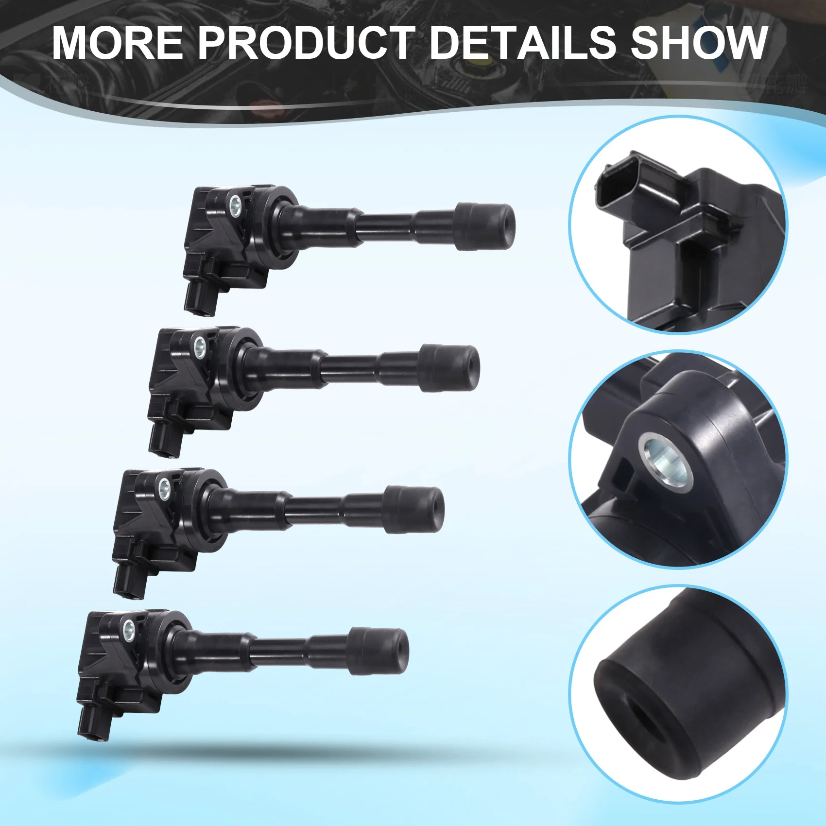 4Pcs Ignition Coils 30521-RBJ-S01 30520-RBJ-003 30520-RBJ-013 For Honda Fit Hybrid Jazz Hybrid Insight Acura ILX