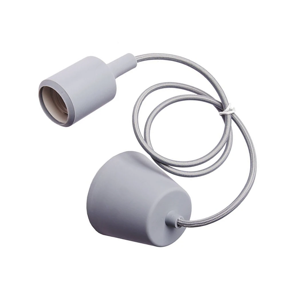 

Silicone Hanging LED Lamp Holder E27 Base Adjustable Height 1 Black for Kitchen Dining Room Living Room Bedroom Bar Restaurant