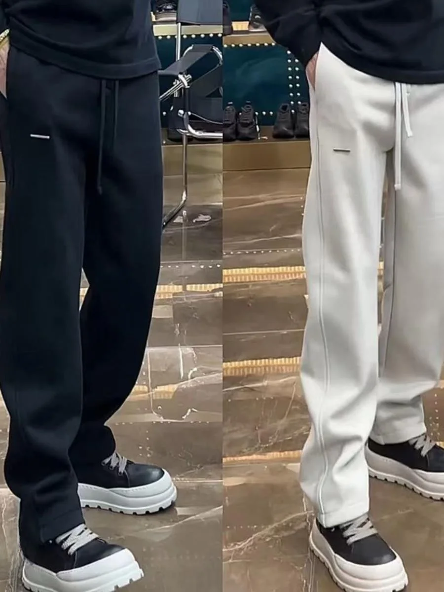 

Faionable Straight Leg Men's Casual Pants Spring New Sle Pure Color Sport Sweatpants Simple Loose Versatile Long Trousers