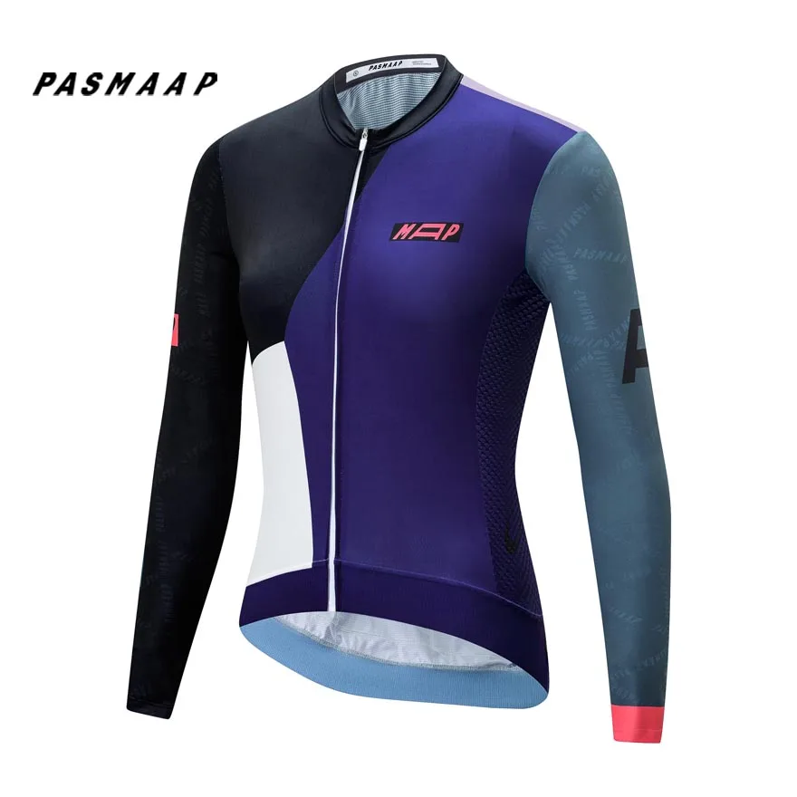 

2024 PASMAAP Cycling Jersey Long Sleeve Pro Team Jersey MTB Road Bike Clothing Maillot Ciclismo Hombre Breathable Bicycle Shirt