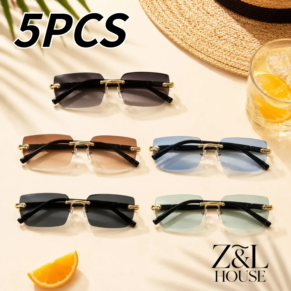 Rimless Gradient Sunglasses Set — product information 1