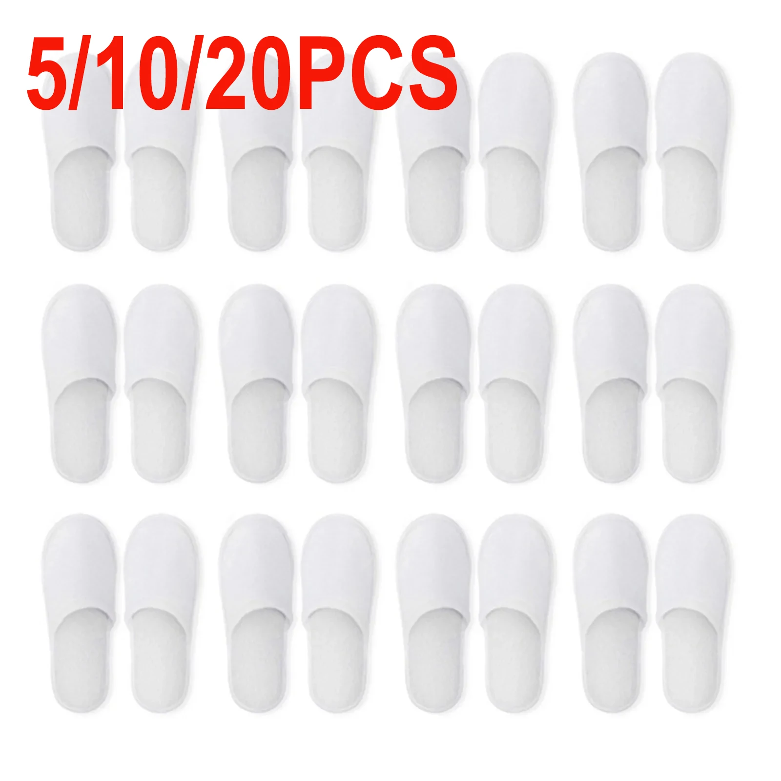 

Spa Slippers 5/10/20 Pairs of Brushed Plush Closed-toe Disposable Slippers for Men and Women Suitable for Families Guest Hotel