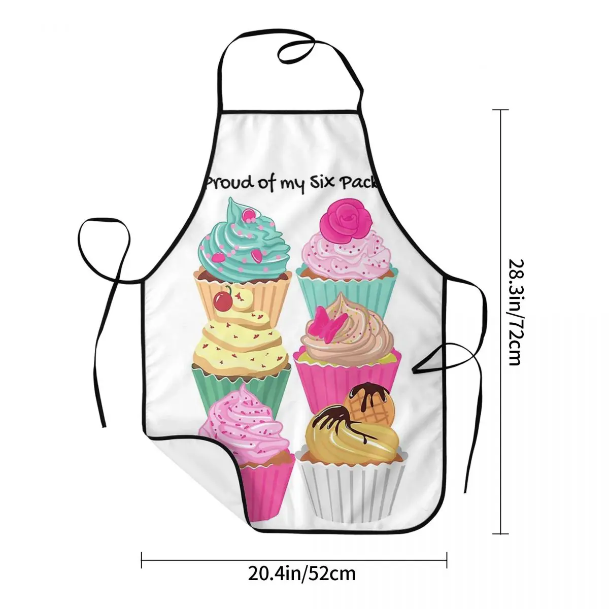 Proud Of My Six Pack. Cup Cakes Six Pack Aprons Chef Cooking Baking Tablier Bib Kitchen Cleaning Pinafore for Women Men Painting