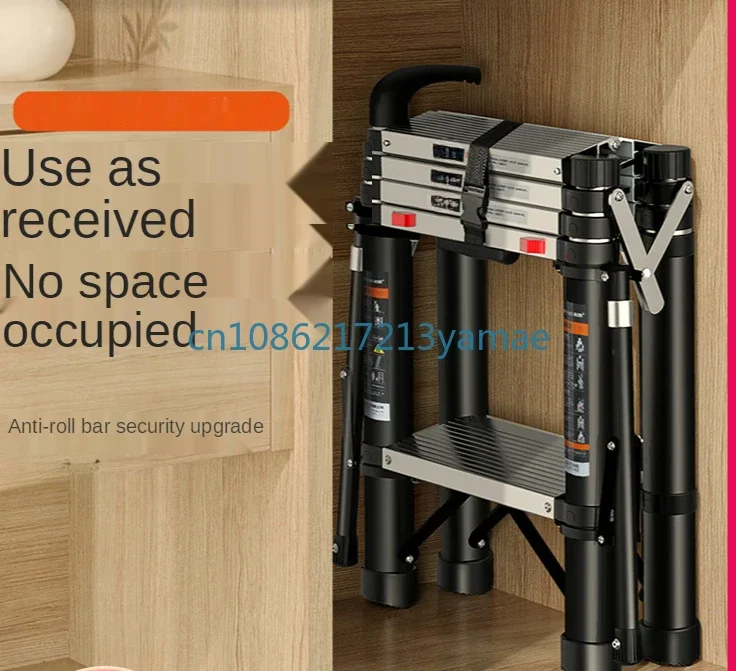 Multifunctional telescopic ladder household folding indoor herring ladder aluminum alloy thickening lifting and reducing stairs