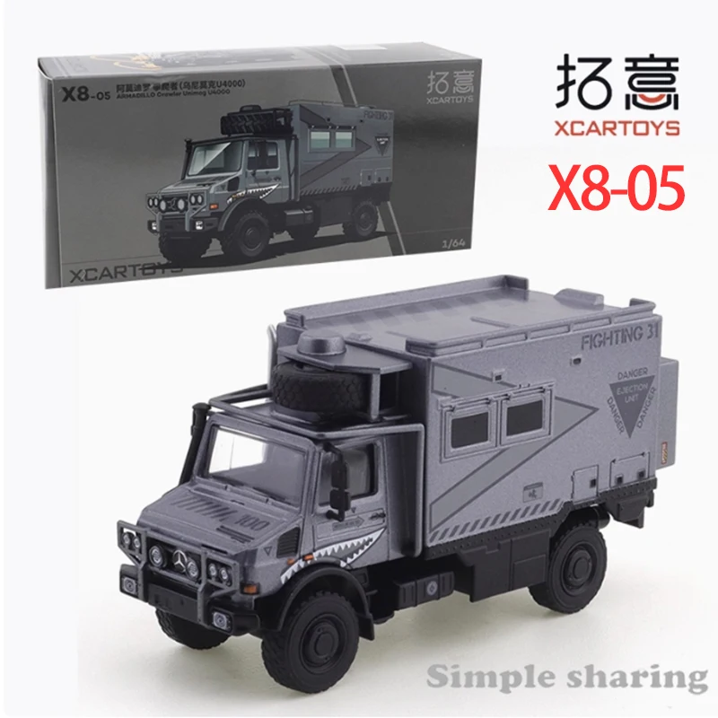 

XCARTOYS масштаб 1/64 Unimog U4000 X8-03 X8-5 модель автомобиля из сплава, статическая коллекция, украшенные праздничные подарки, игрушки