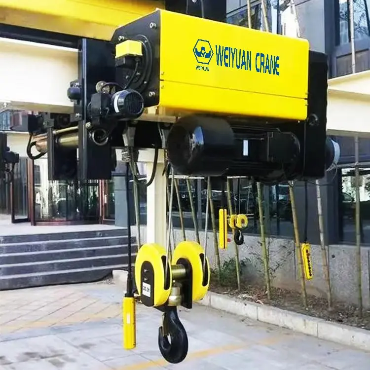 Weiyuan New Custom Single And Double Chain Electric Wire Rope Hoist With Hook For Smooth Lifting Operation Used For Cranes