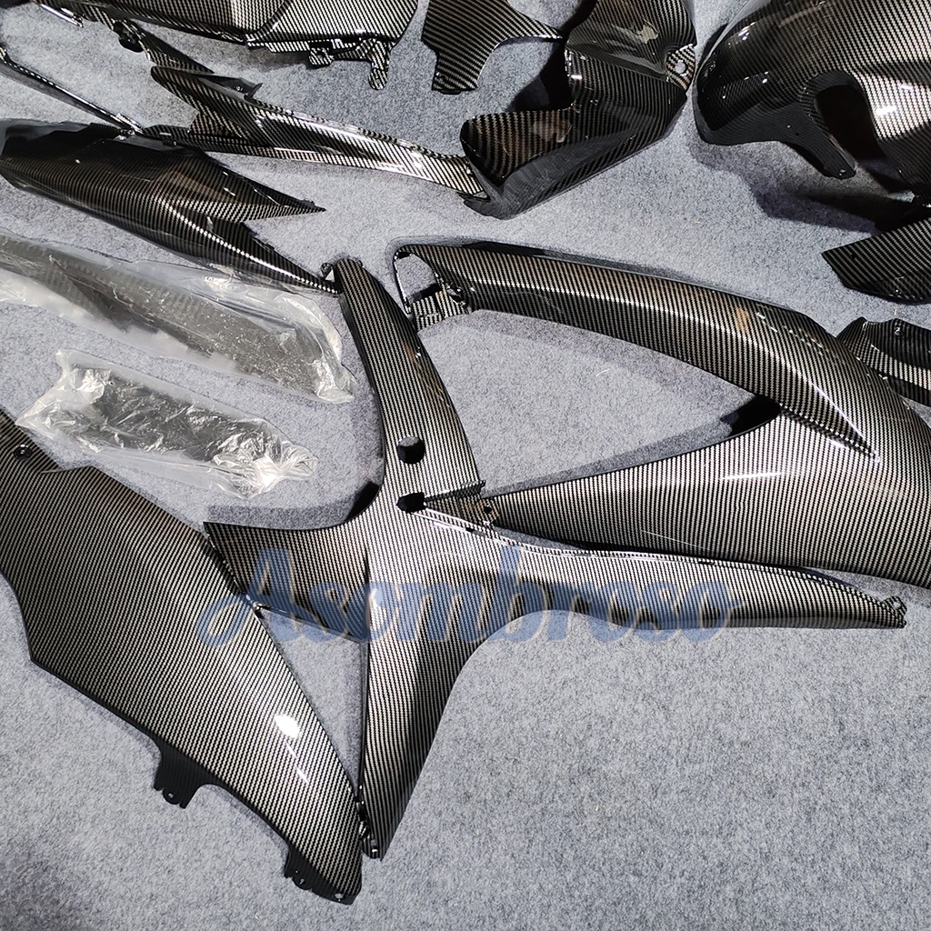 Hot Carbon Fibre ABS Full Fairings kit fit For GSXR 600 750 2008 2009 K8 GSXR600 GSXR750 08 09 10 Grey black Body Fairing set