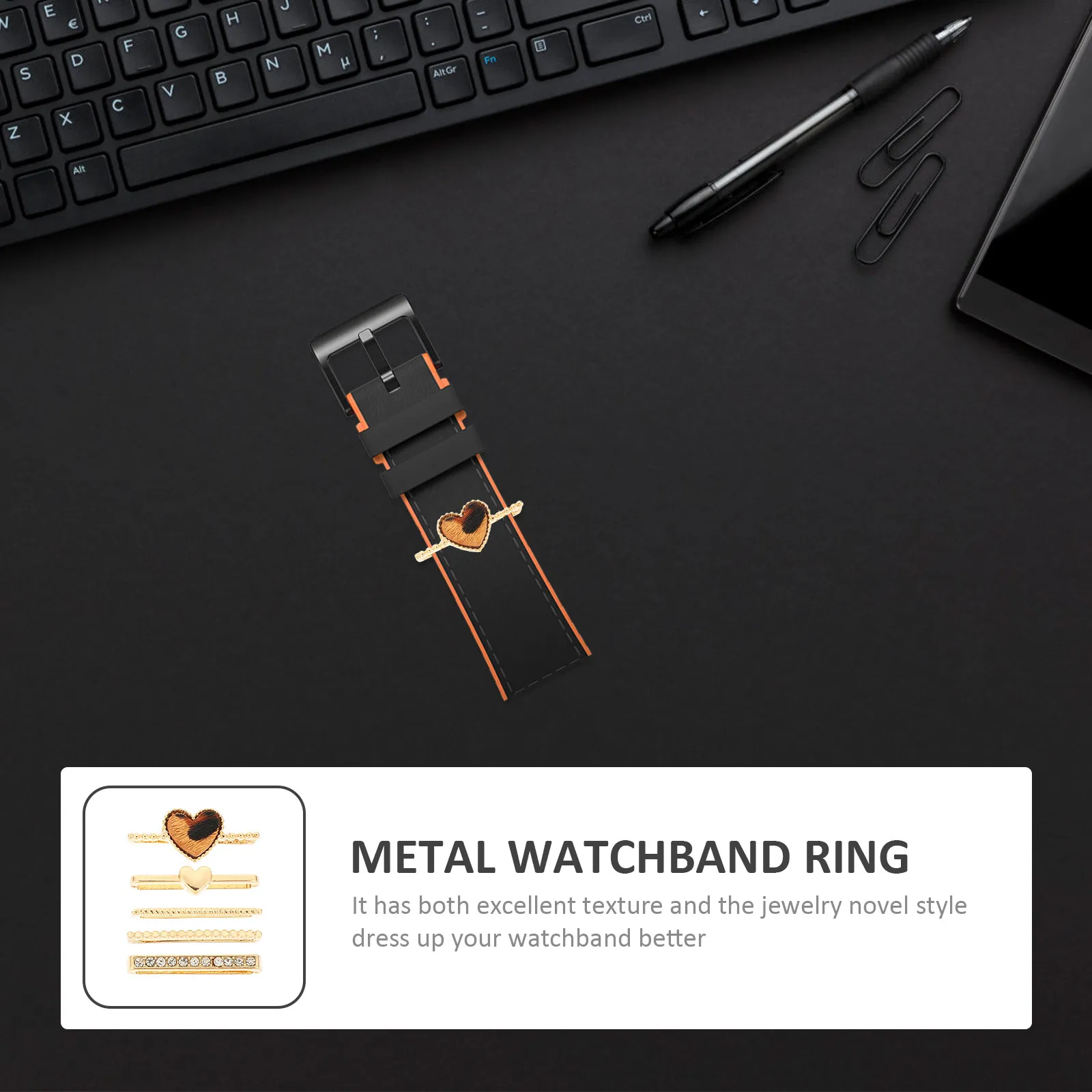 1Set Decorative Watchband Decor Sparkly Noble Tone Watch Charm for Smartwatch Strap Simple Clever Design Graceful Gift for Any