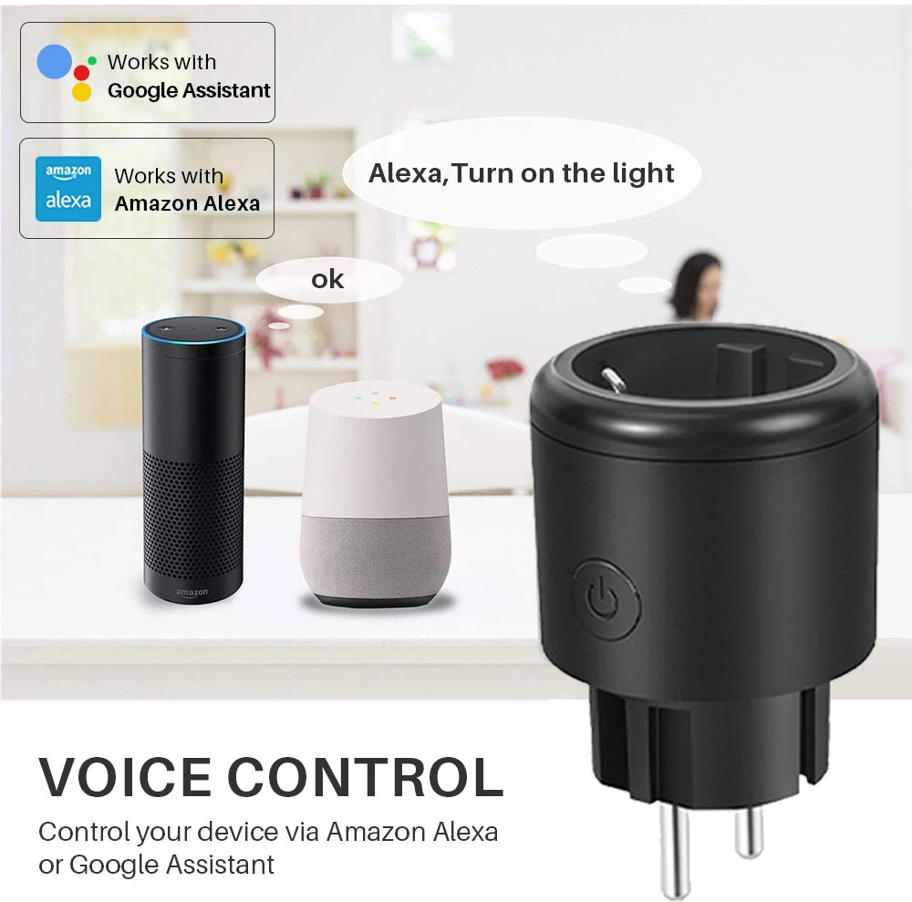 HomeKit WiFi Smart Plug 16A Outlet Voice Remote Control Timer Support Siri Alexa Google Work For Apple Home Android Cozylife APP