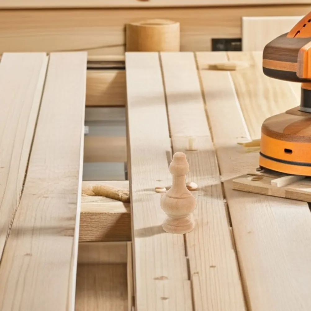 

10pcs Unfinished Wood Spindles Balusters: Hardwood Diy Roman Column Finials For Staircases Furniture Crafts Unpainted