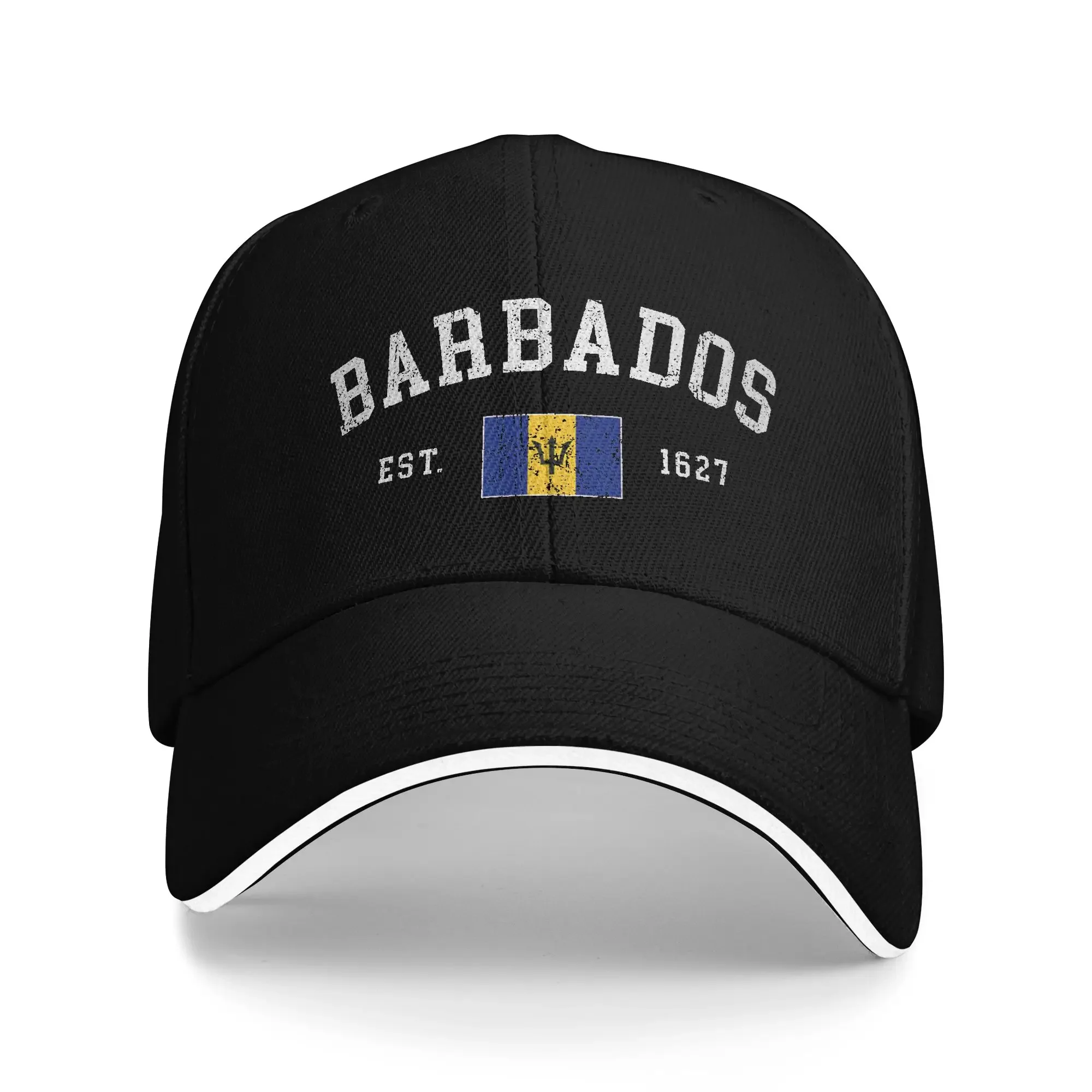 Barbados Trident-Flag Souvenir Sandwich Baseball Cap Popular Polyester Bajan Proud Headwear Unisex Running Golf Adult Hats