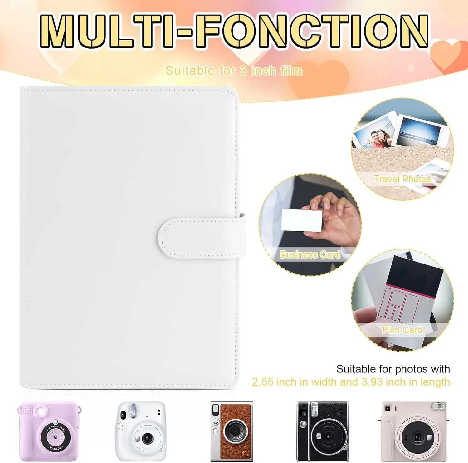 Kpop Photocard Binder, PU Leather A5 Photocard Holder with 10 Pockets,4 Photo Style Photo Card Album Trading Cards Organizer