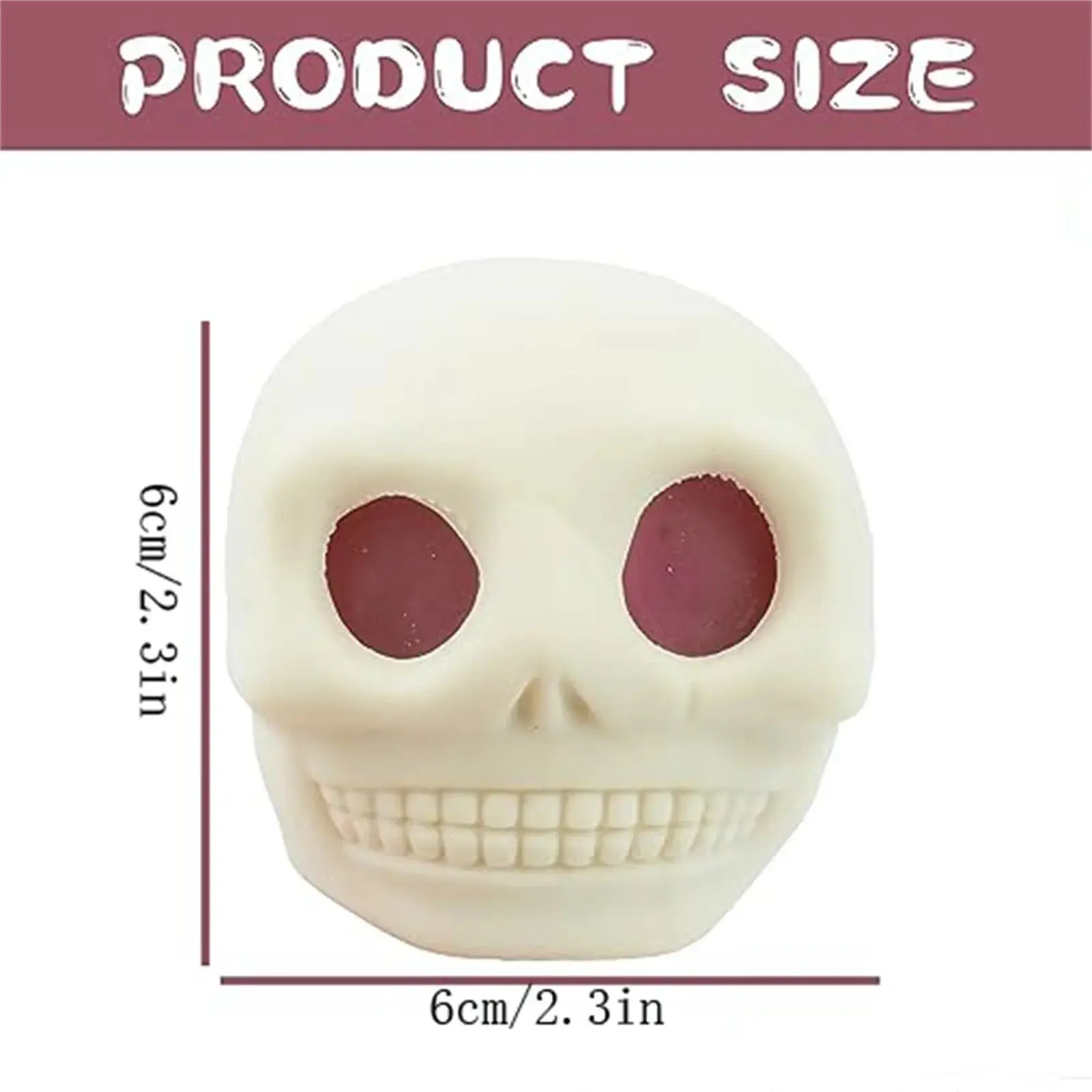 Halloween Eye Bug Skull Head Pinching Funny Squeezing Prank Toy Simulated Skull Decompression Toy Skull Head Squeezes Insects