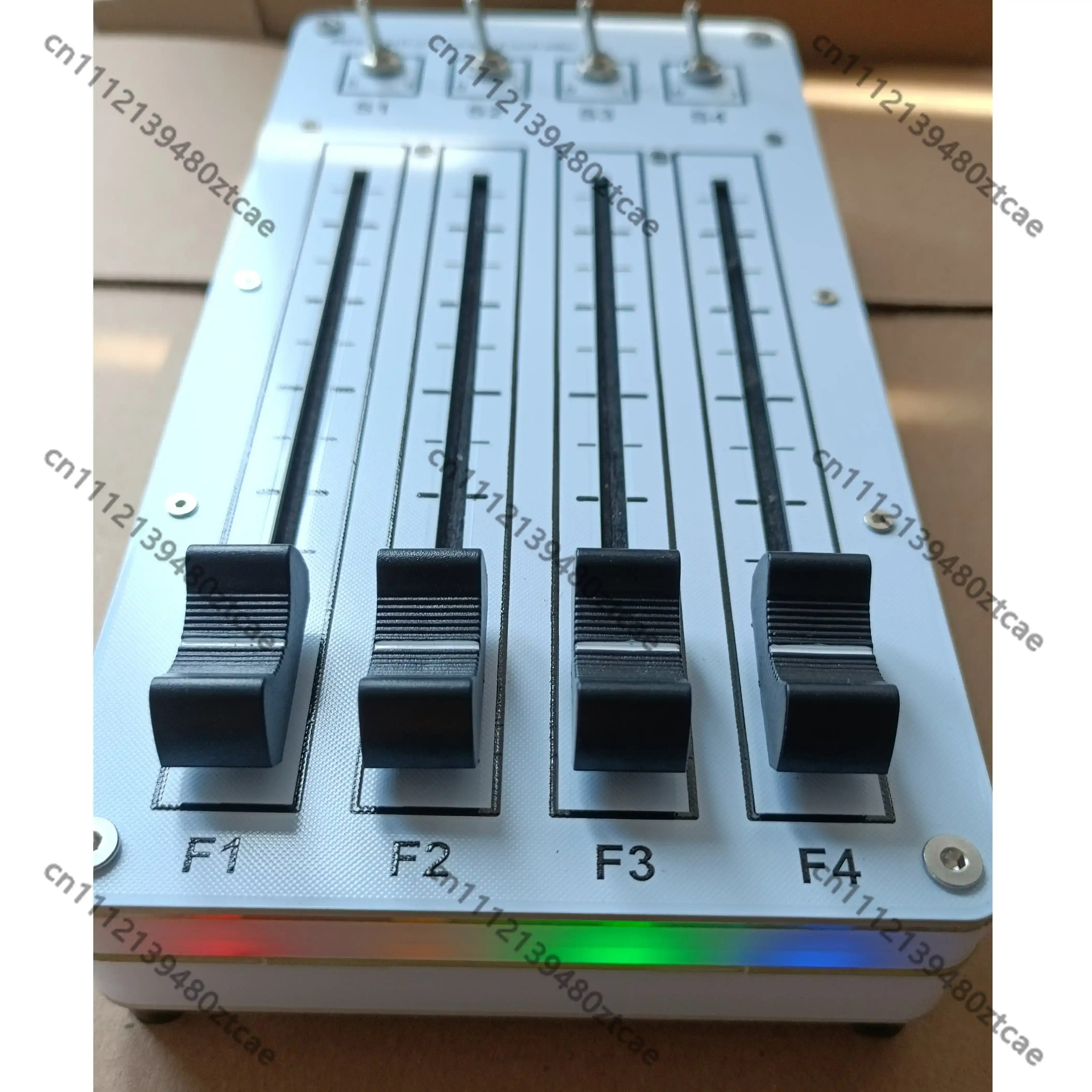 USB MIDI CC Controller with 4 Push Buttons 4 Switches 100mm Slide Fader for Computer Music Production Software Host