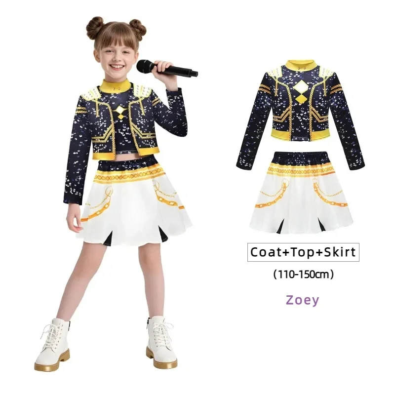 Kpop شيطان الصيادين زي الاطفال زوي رومي الفتيات الفيلم دور يطبع تأثيري ازياء قدس كرنفال ملابس تنكرية للحفلات مجموعة الصيد