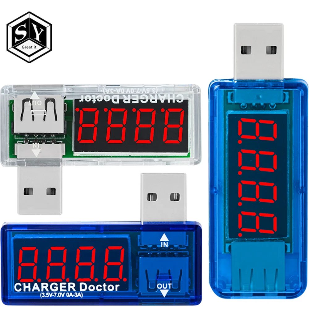 Smart Electronics Digital USB Mobile Power Charging Current Voltage Tester Meter Mini USB Charger Doctor Voltmeter Ammeter Smar