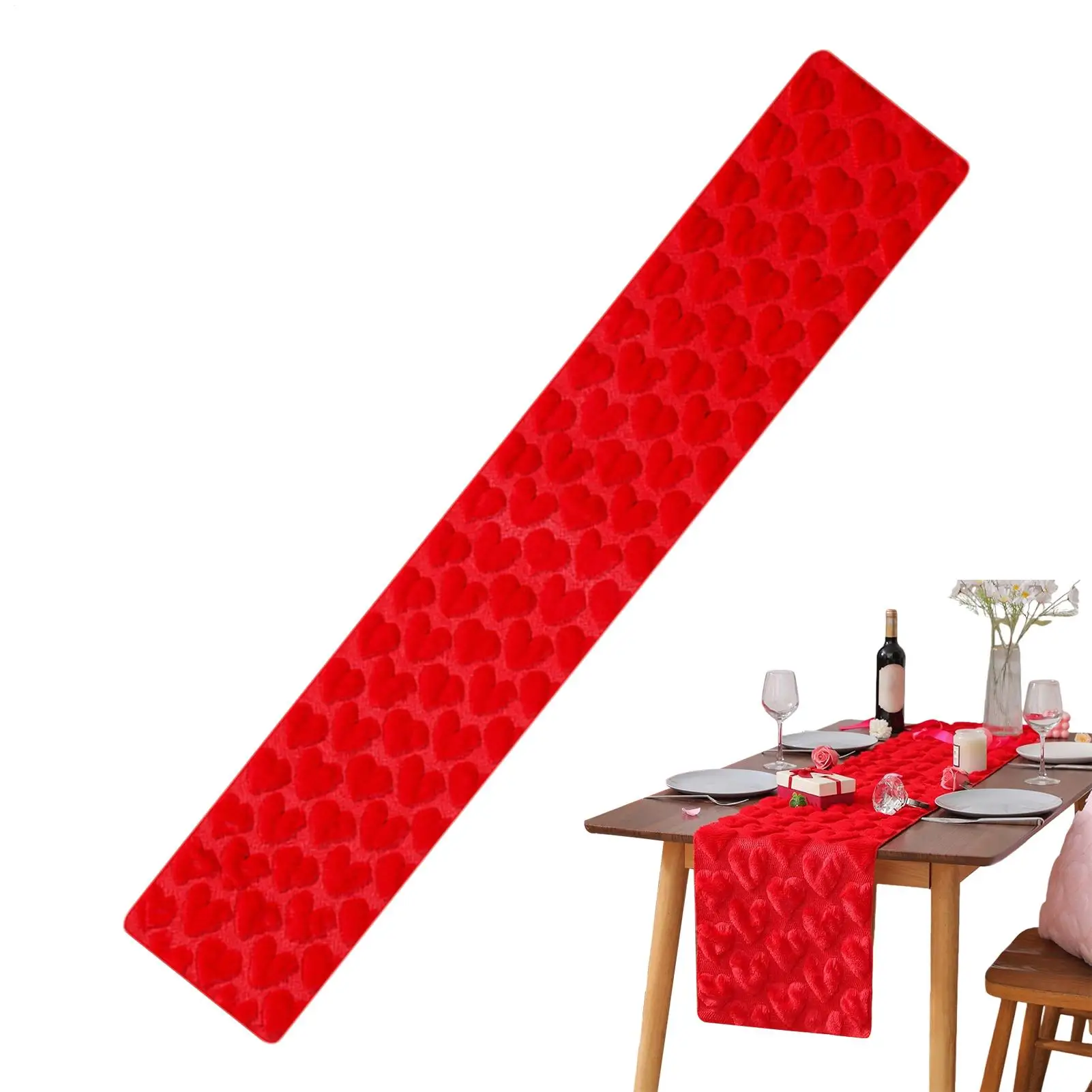 Valentines Table Runner Valentine Red Love Heart Desk Centerpiece Wedding Table Runner For Party Holiday Wedding Anniversaries