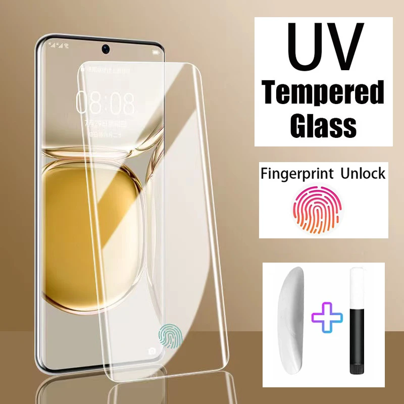 

UV Tempered Glass for Huawei, Full Glue, Nano Liquid Protective Film, P50, P30 Pro, P40 Plus, P20, Mate 20, 30, 40 Pro, Nova 8,