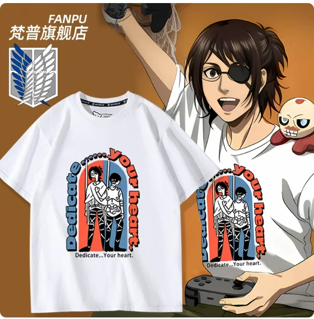 日本アニメ進撃の巨人リヴァイ・アッカーマン半袖-tシャツ夏コスプレ衣装カジュアル学生ルーズトップス新しいギフト-fp