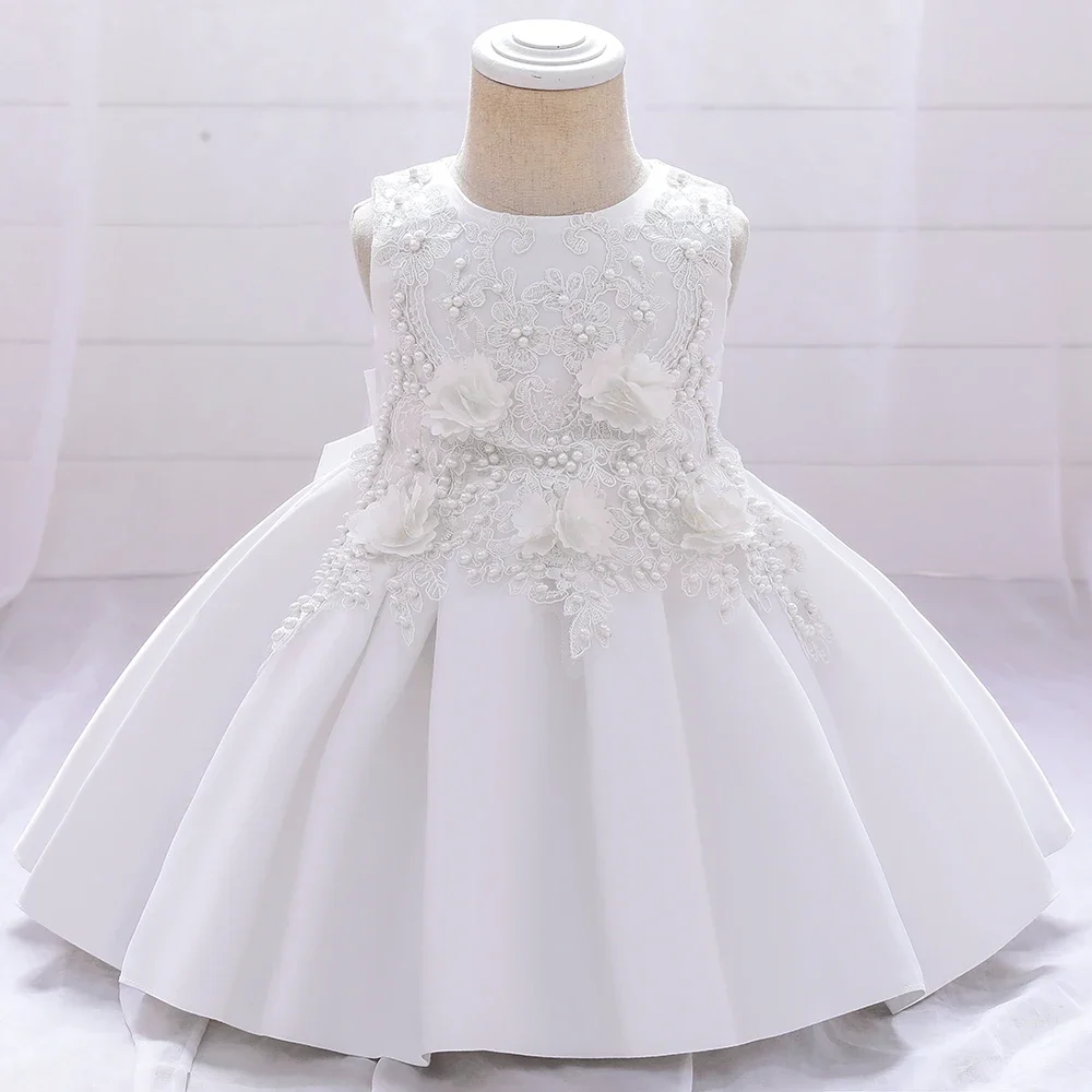 

Toddler Flower 1st Birthday Dress For Baby Girl Baptism Princess Dress Child Clothing First Communion Party Dress Vestido 1-5 Y