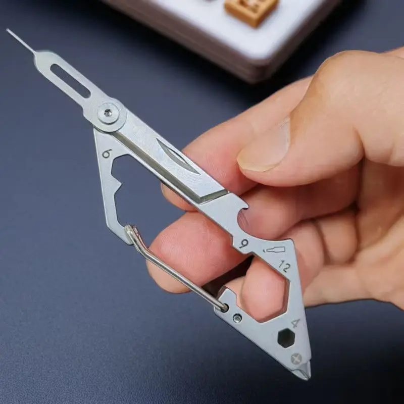 Outdoor Portable EDC Multifunctional Mobile Phone Card Needle Keychain Bottle Opener Creative Hanging Buckle Cutting Tool