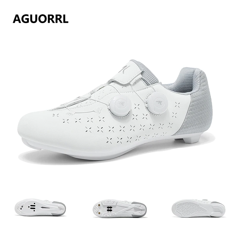 

AGUORRL Cycling Shoes Road Bike Men Racing Contest Self-Locking Speed Bicycle Sneakers Women Spd Cleats Cycling Footwear