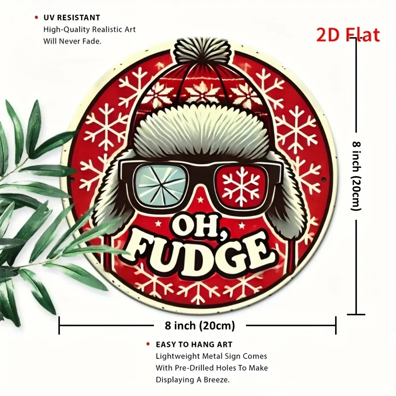 2D Flat - 1pc of 8 X 8 Inch (20 X 20 Cm) Soft Candy Round Metal Aluminum Tin Sign, Creative Indoor Decoration - Suitable for Ind