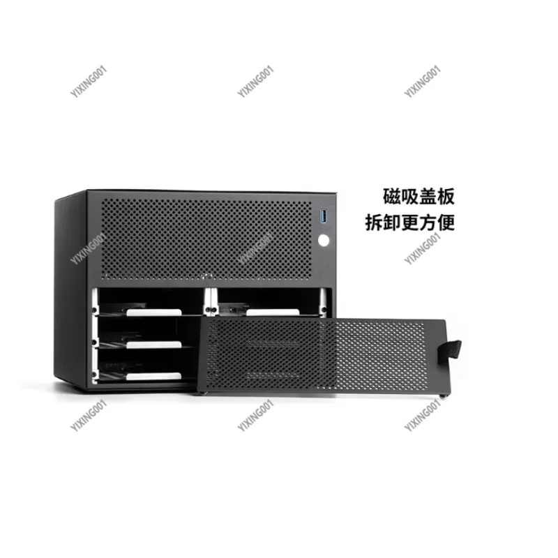 S6 Six-Bay Chassis Small AIO Case with ITX Motherboard Support for DIY Desktop Storage Server Black/White view 4