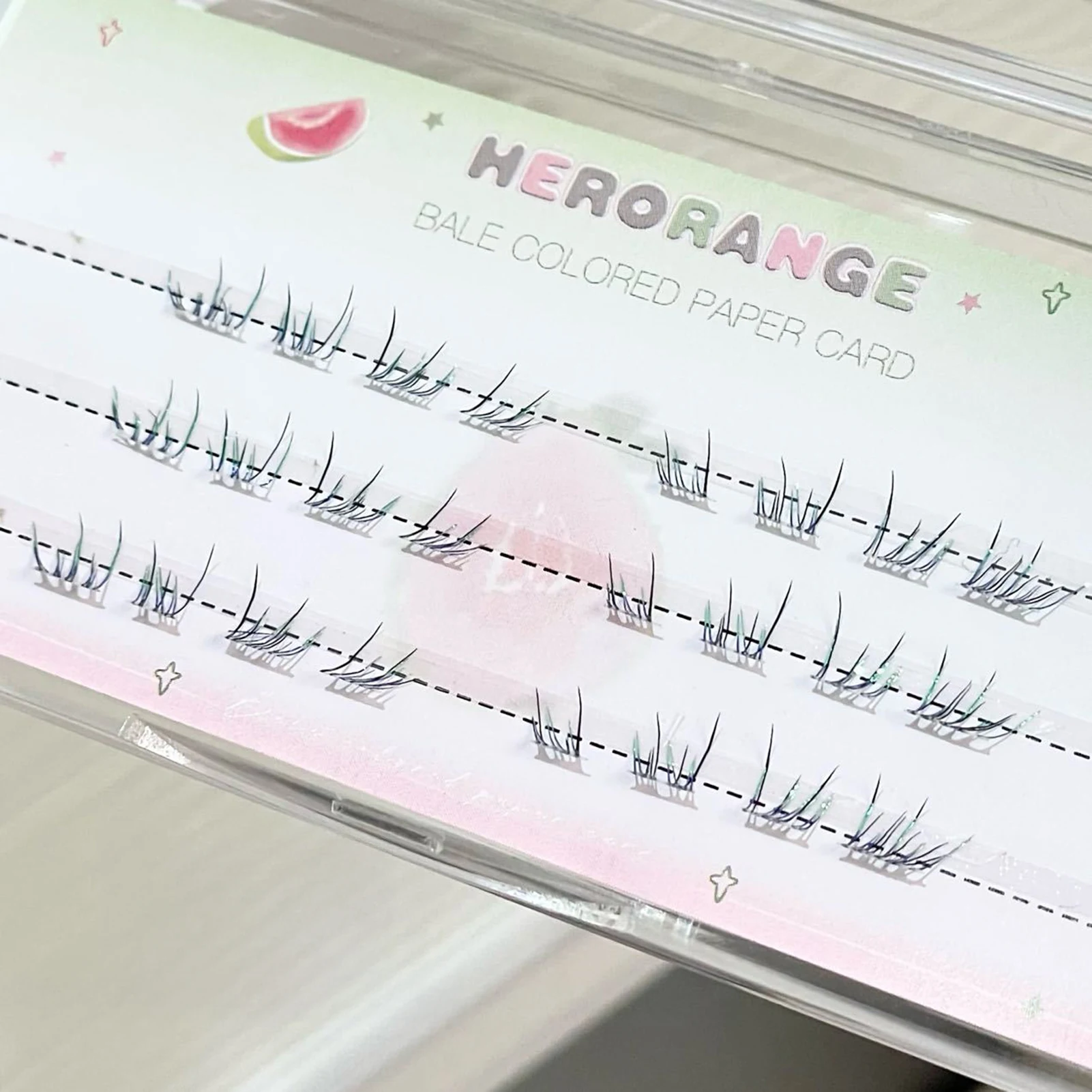 ملحقات الرموش الطبيعية الرموش الصناعية العنقودية الفردية لخط الرموش السفلية مع تأثير متدرج اللون ماكياج الرموش اليومية